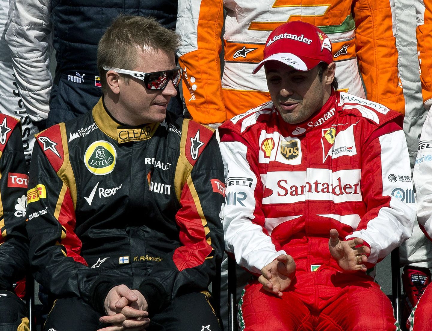 Felipe Massa (paremal) ja Kimi Räikkönen.