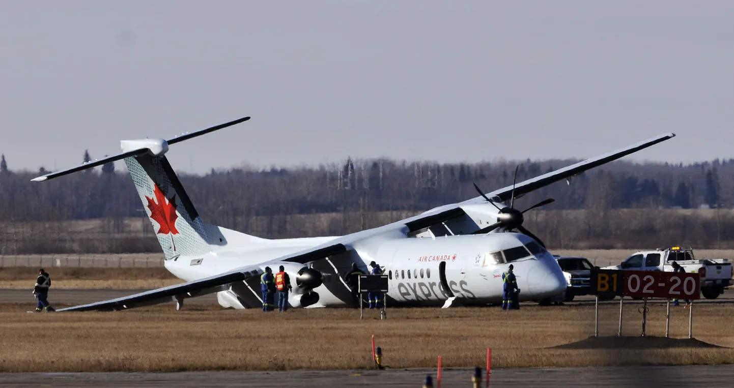 Kannatada saanud Air Canada lennuk Edmontoni lennuväljal