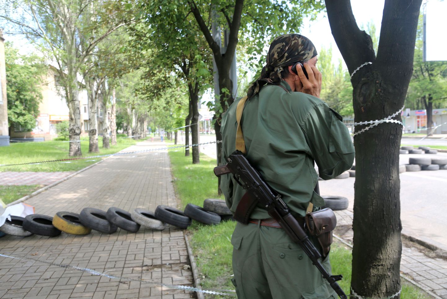 Separatistide barrikaad Donetskis.