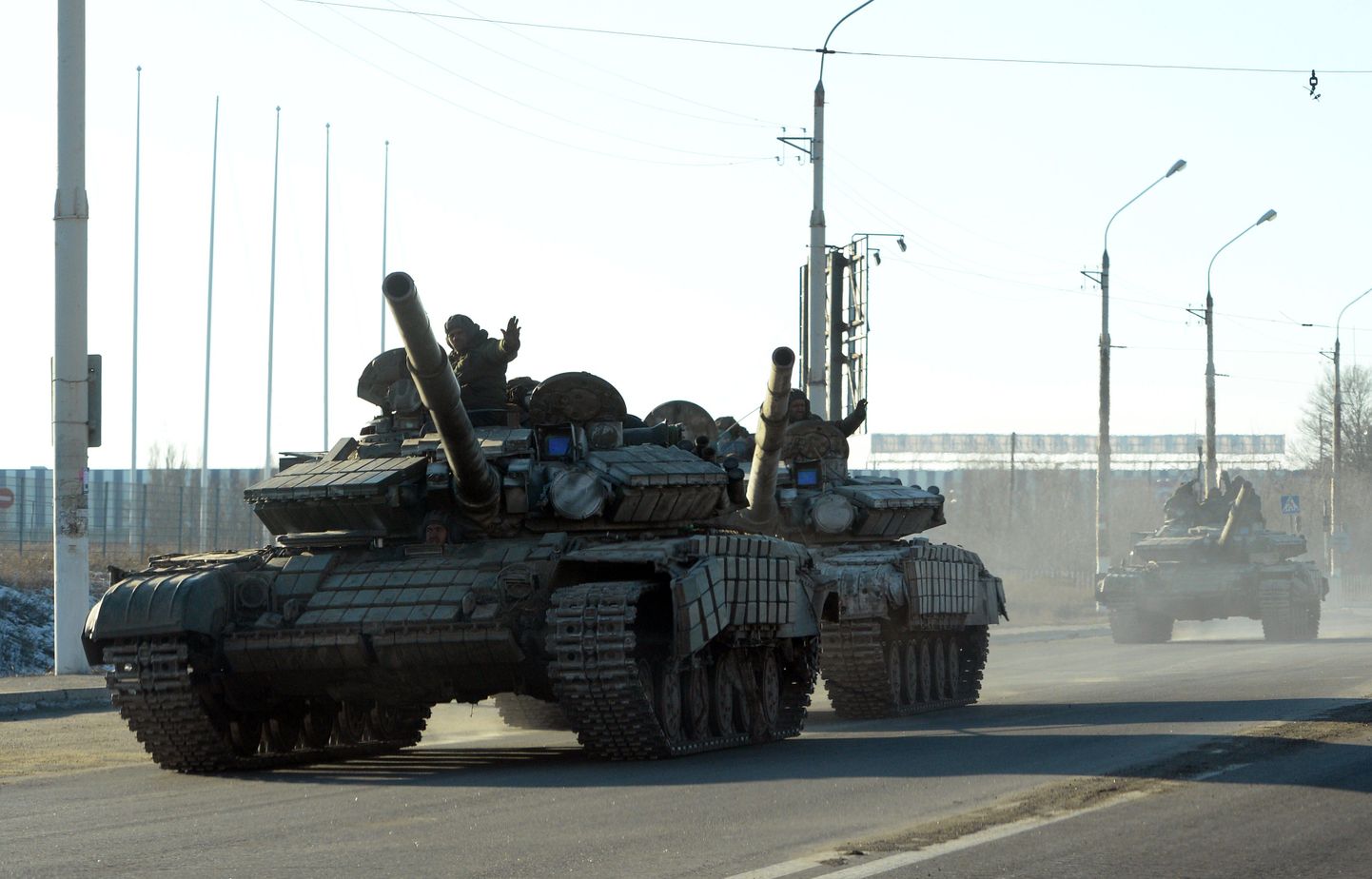 Separatistide tankid Luhanskis. Pilt on illustratiivne.