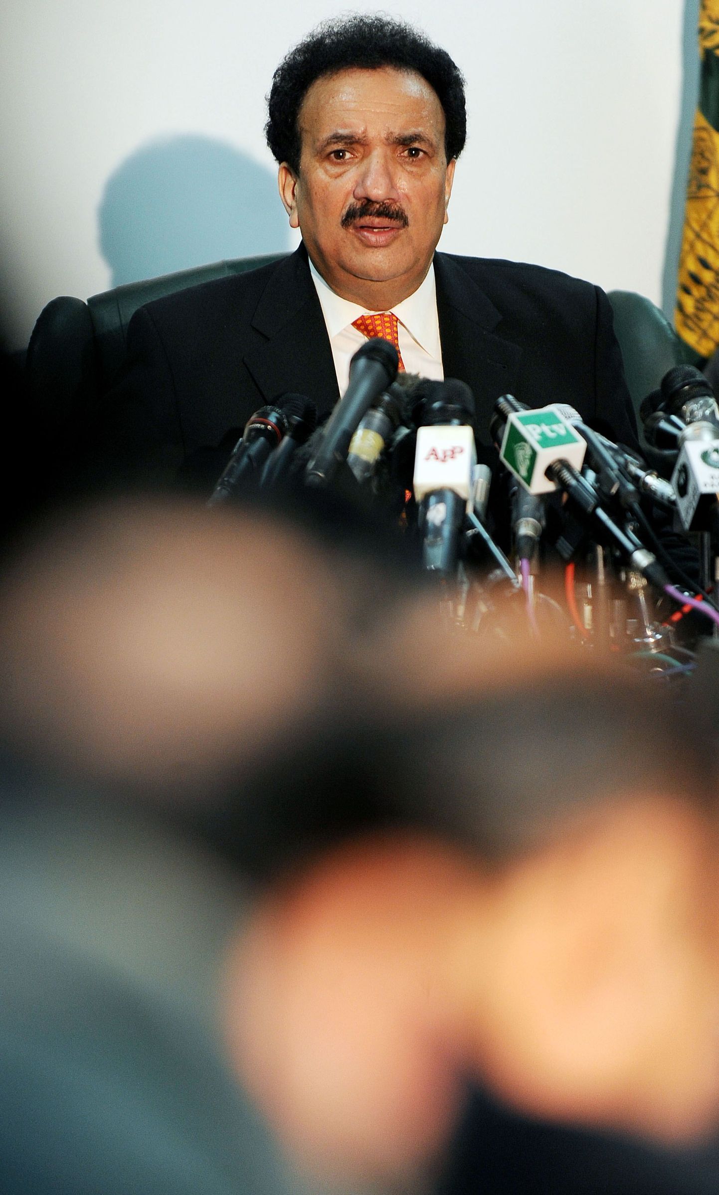 Rehman Malik, Pakistan interior ministry chief speaks during a press conference in Islamabad on February 12, 2009. The Mumbai attacks that killed 165 people last November were partly planned in Pakistan, a top-level Islamabad official admitted on February 12, for the first time. New Delhi has blamed the bloody 60-hour siege on the banned Pakistan-based militant group Lashkar-e-Taiba (LeT), and handed over information last month which Islamabad has been using to investigate the attacks. AFP PHOTO/ Aamir QURESHI