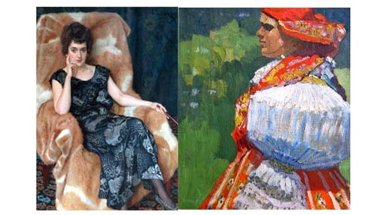N.Bogdanovs-Beļskis " Jaunas sievietes portrets " /J. Valters " Meitene/Opera