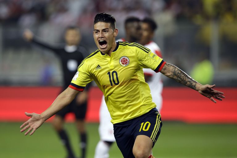 James Rodriguez on Kolumbia koondise äsja Peruu vastu juhtima viinud. AP Photo / Martin Mejia) / Scanpix