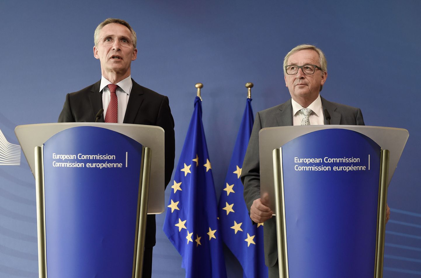 NATO peasekretär Jens Stoltenberg ja Euroopa Komisjoni president Jean-Claude Juncker.