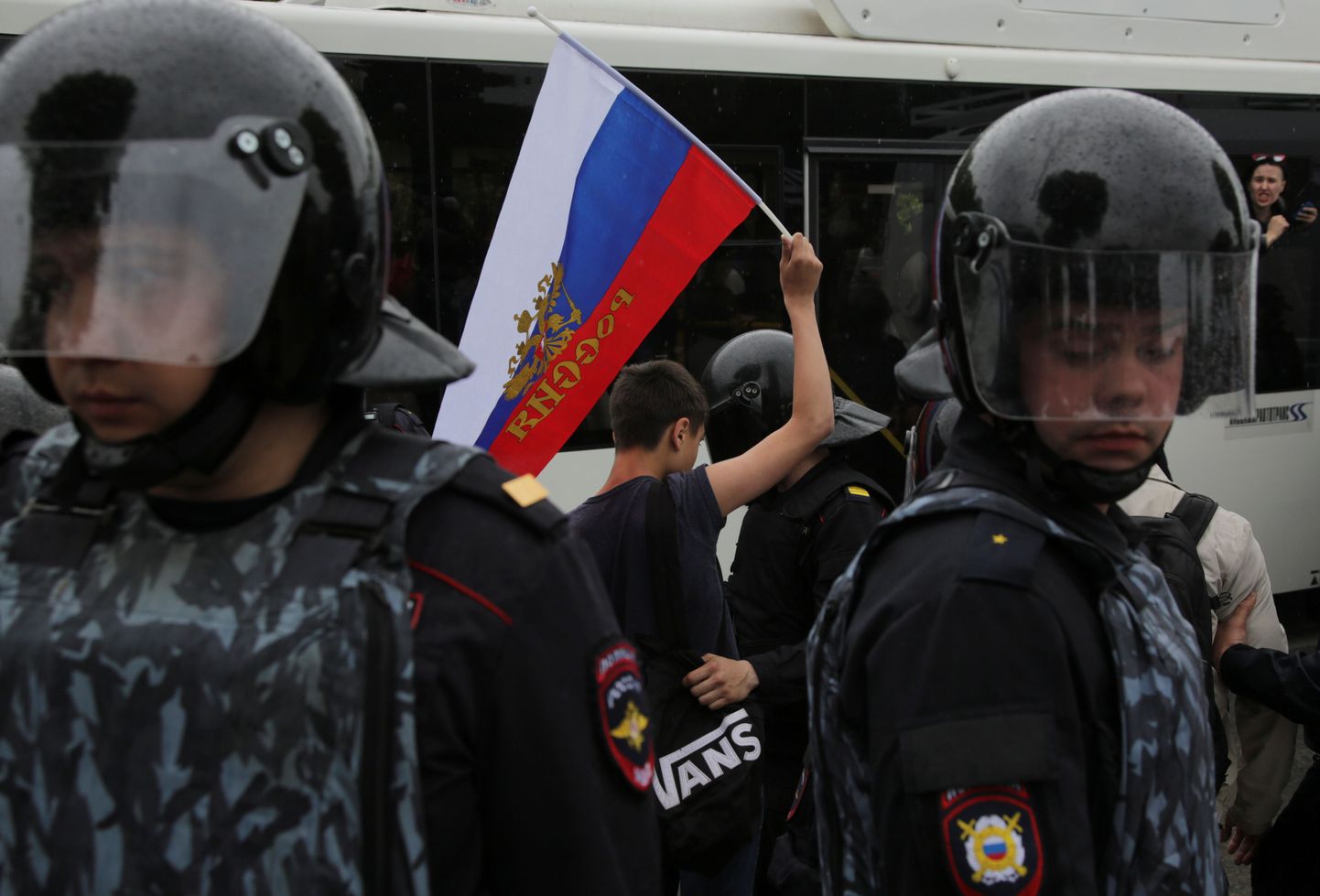Российская полиция на акции протеста. Фото иллюстративное.