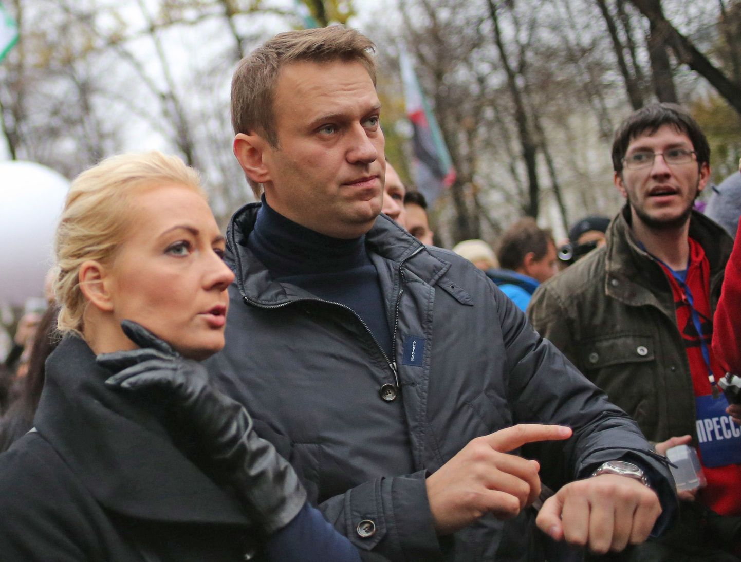 Opositsioonijuht Aleksei Navalnõi koos abikaasa Juliaga.