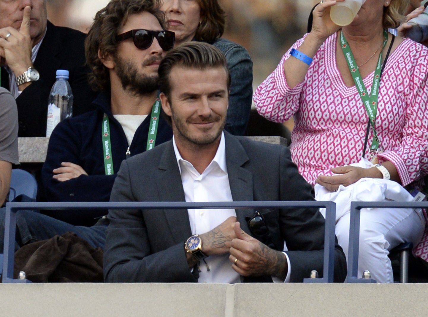 David Beckham tennise US Openi finaali jälgimas