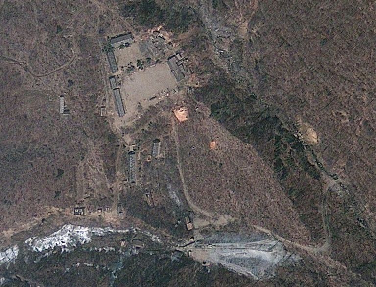 2012 aprillist pärinev satelliitpilt Punggye-ri tuumapolügoonist. Foto: AP/Scanpix