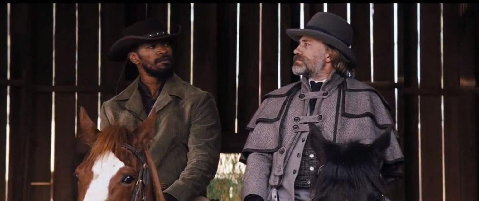 Quentin Tarantino uus linateos kannab pealkirja «Django Unchained». Pildil Jamie Foxx ja Christoph Waltz