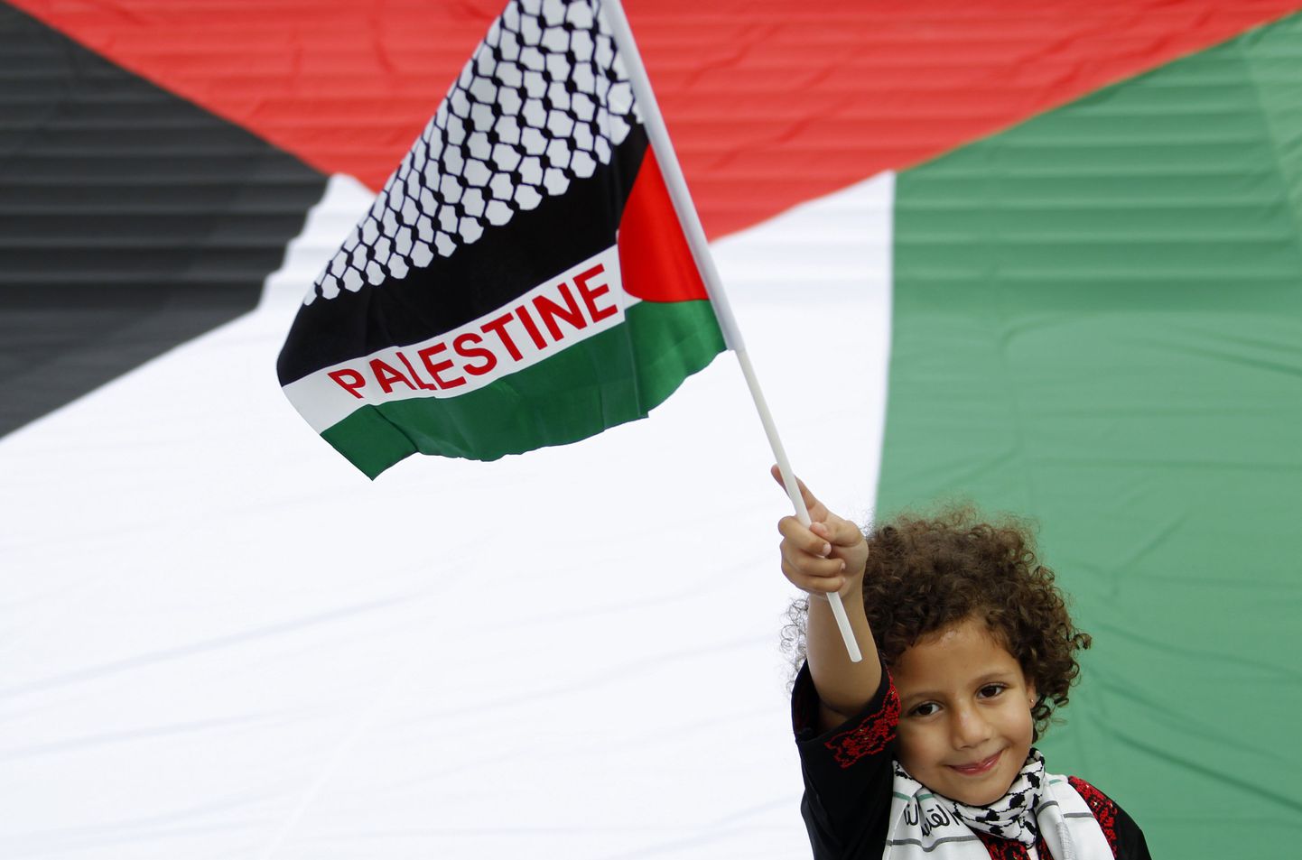 Septembris Belgia pealinnas Brüsselis Palestiina toetuseks toimunud meeleavaldusel osalenud tüdruk.