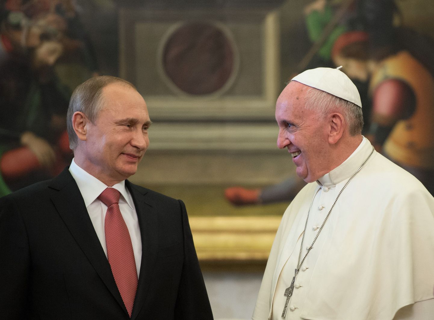 Владимир Путин и папа римский Франциск.