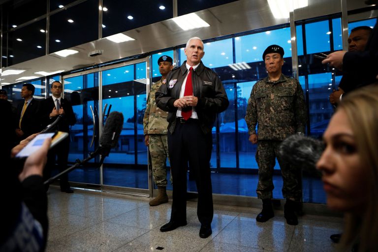 USA asepresident Mike Pence külastab kahe Korea piirialal asuvat demilitariseeritud tsooni