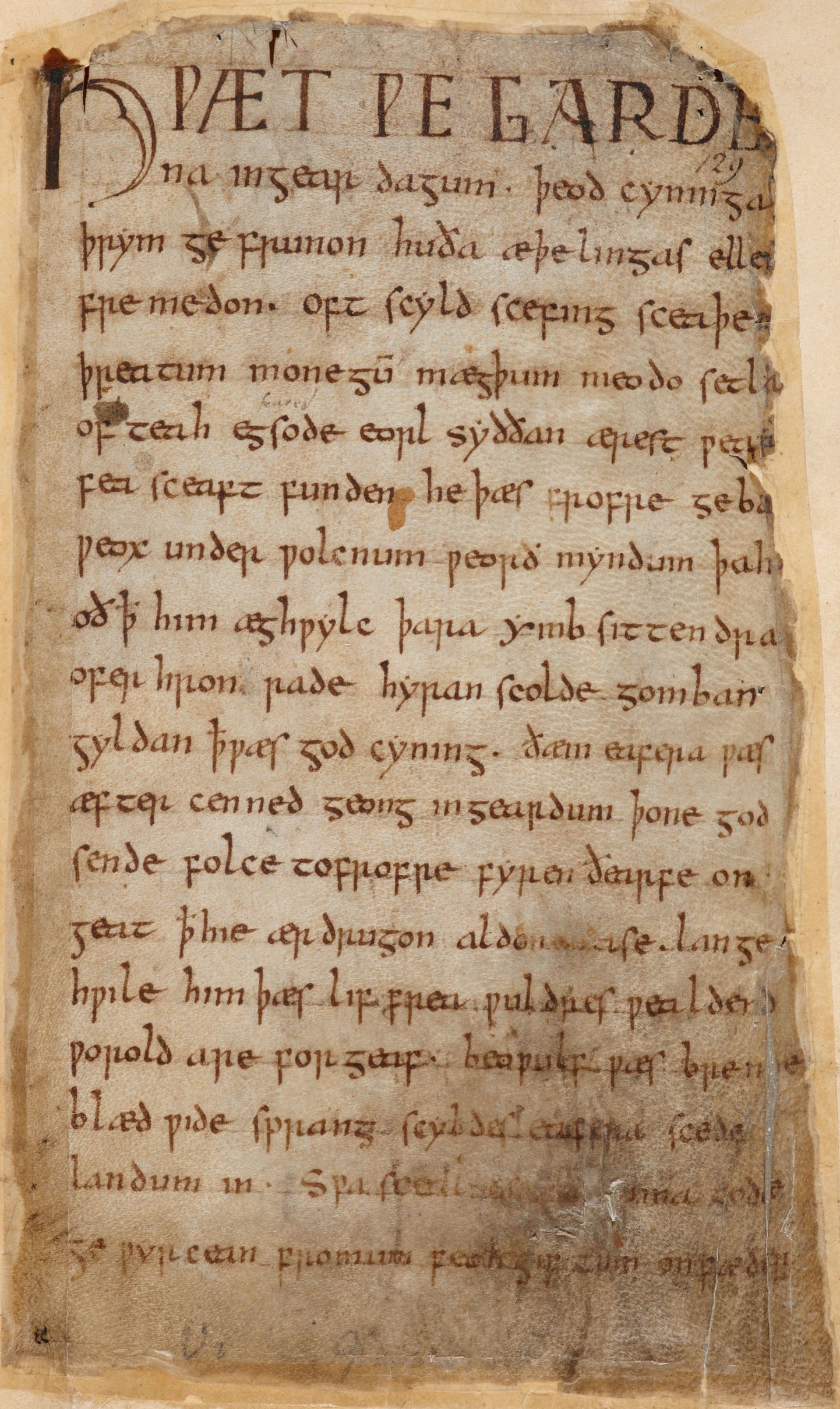 Beowulf, lehekülg käsikirjast