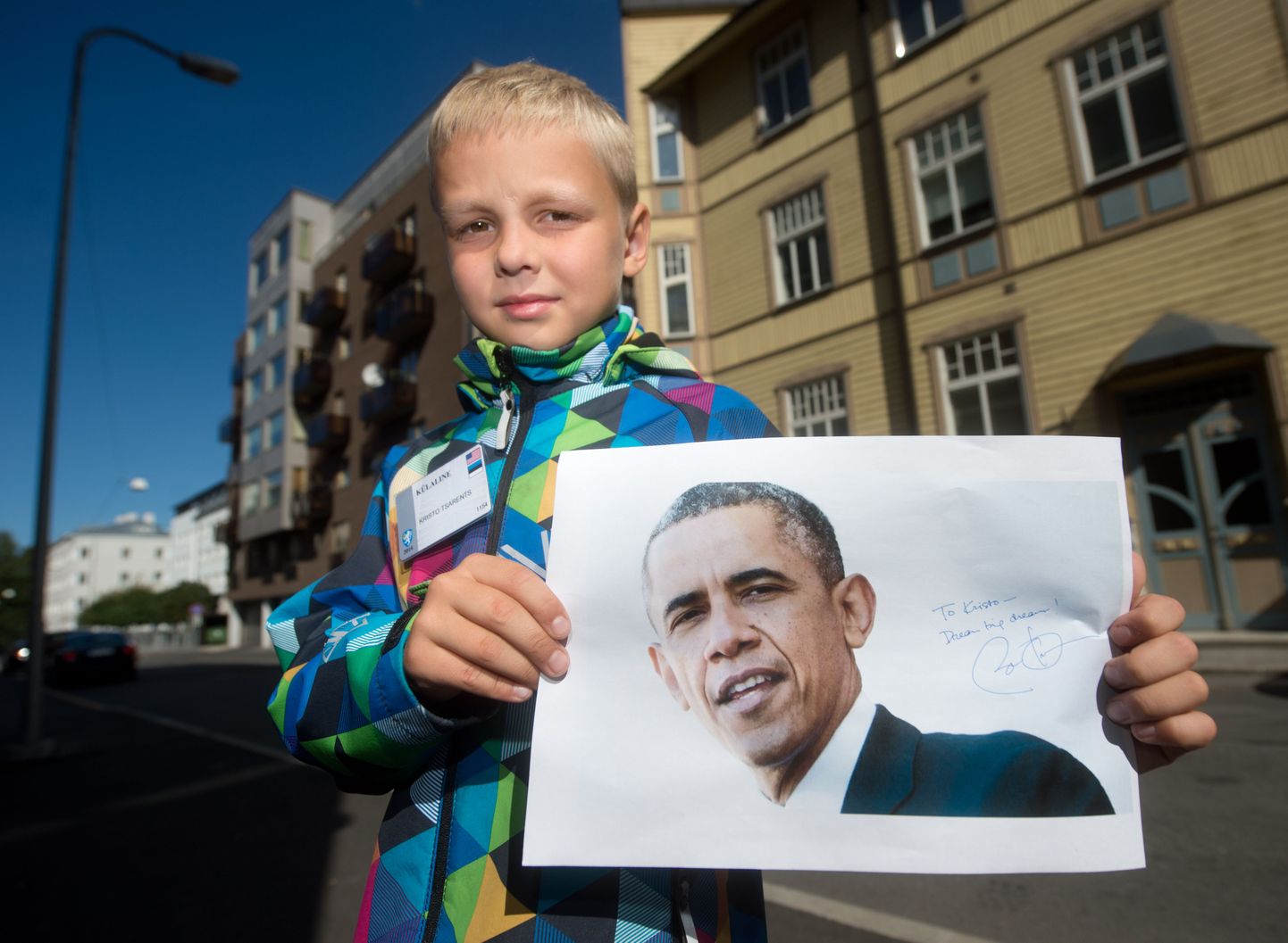 Kristo Tsarents sai president Obamalt autogrammi.