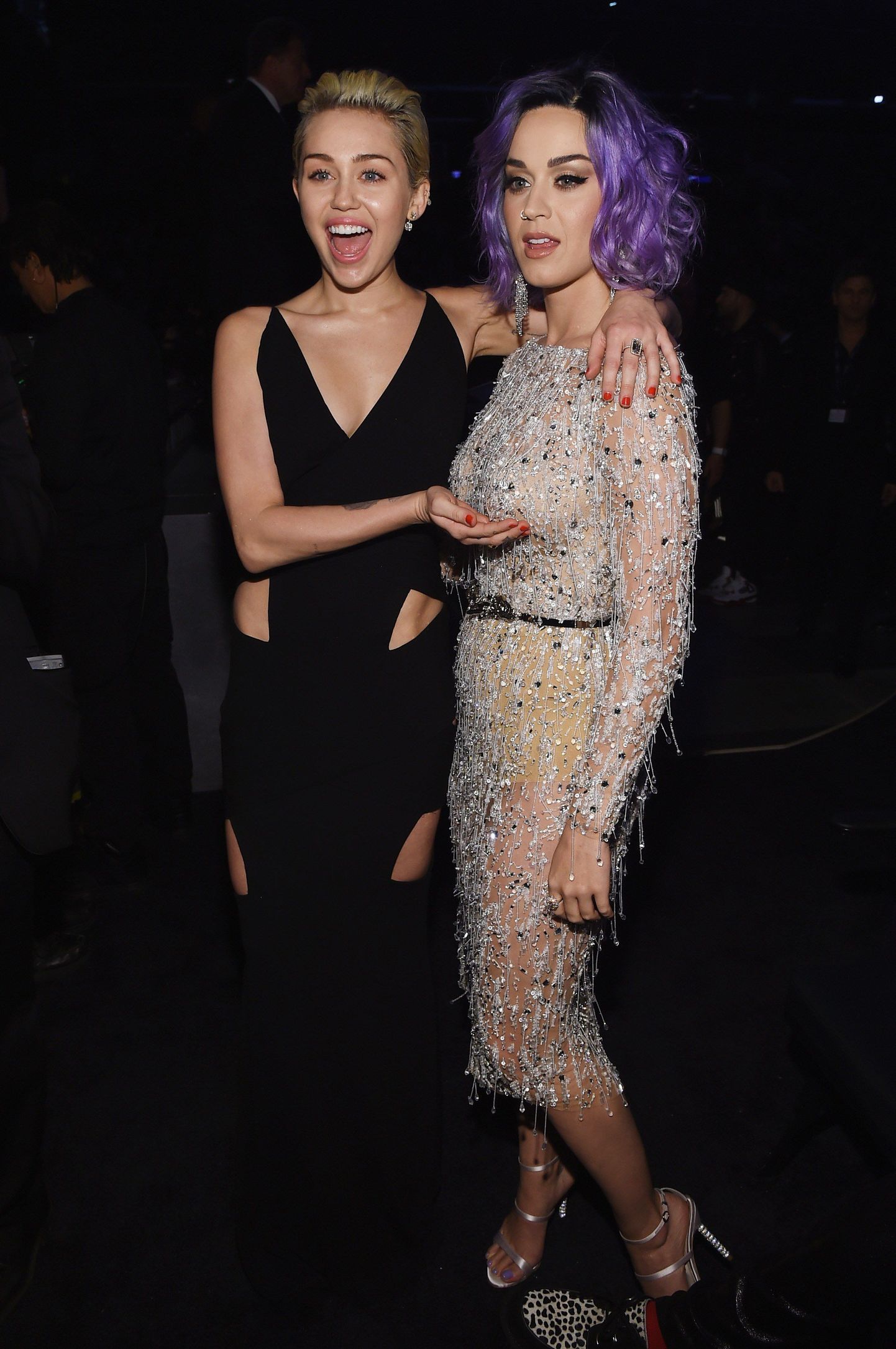 LOS ANGELES - Artists Miley Cyrus and Katy Perry