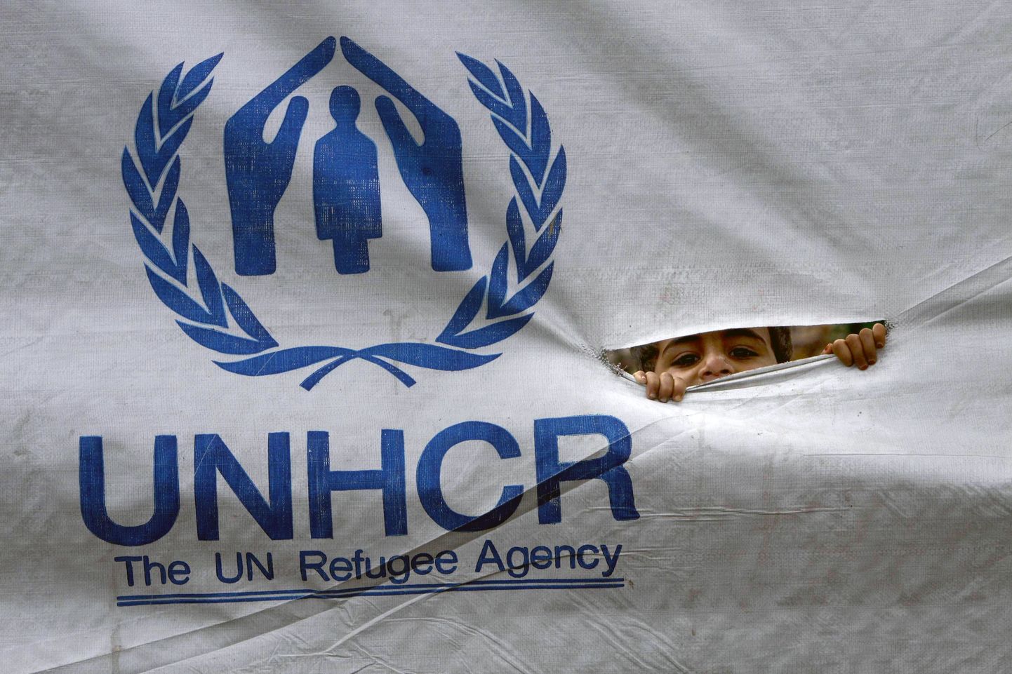 ÜRO põgenikeagentuuri logo Pakistani pagulaslaagris.