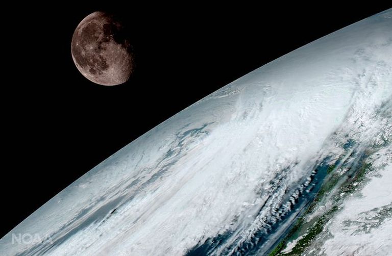 Kuutõus Maa kohal nähtuna NOAA uuelt satelliidilt.