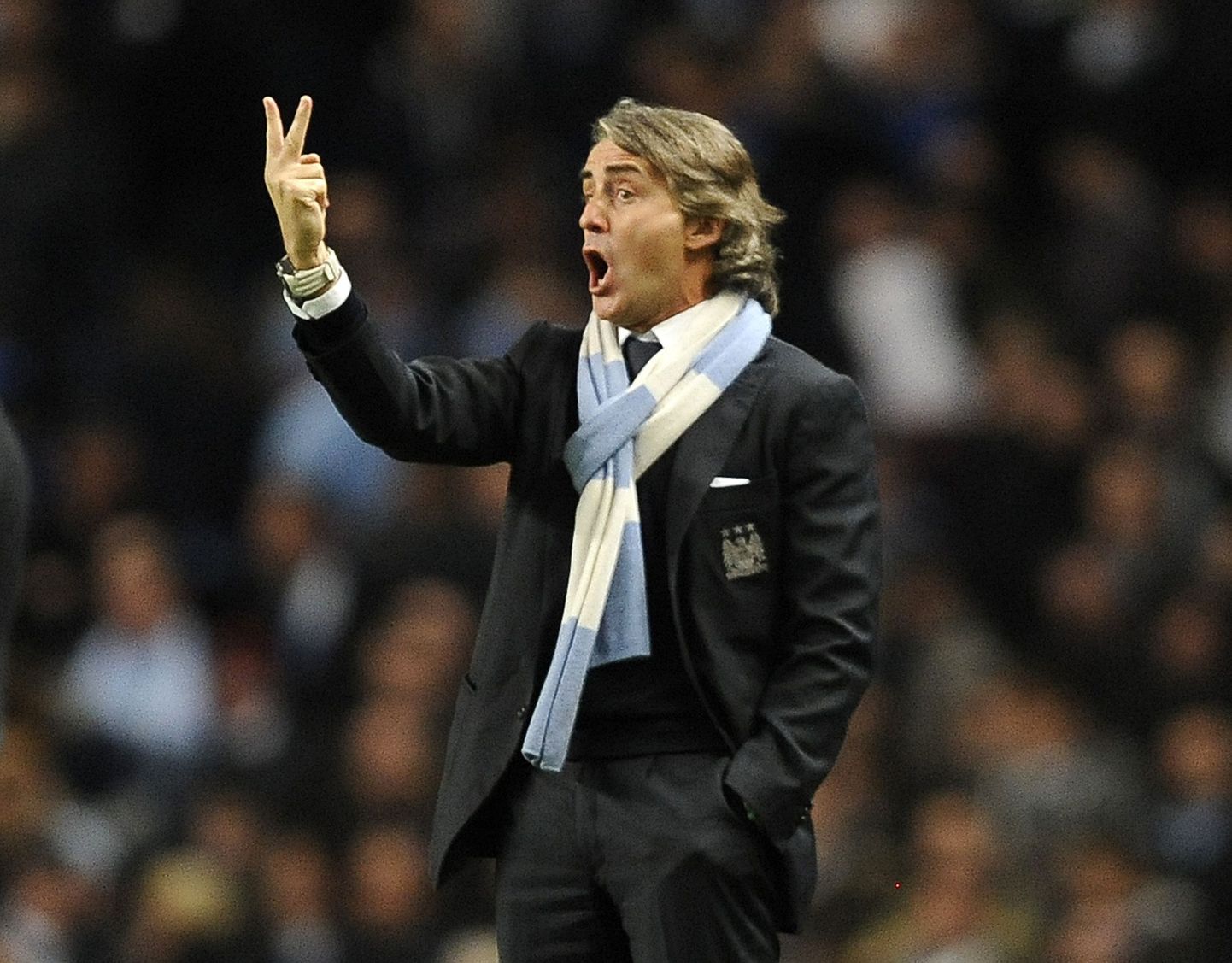 Manchester City peatreener Roberto Mancini.