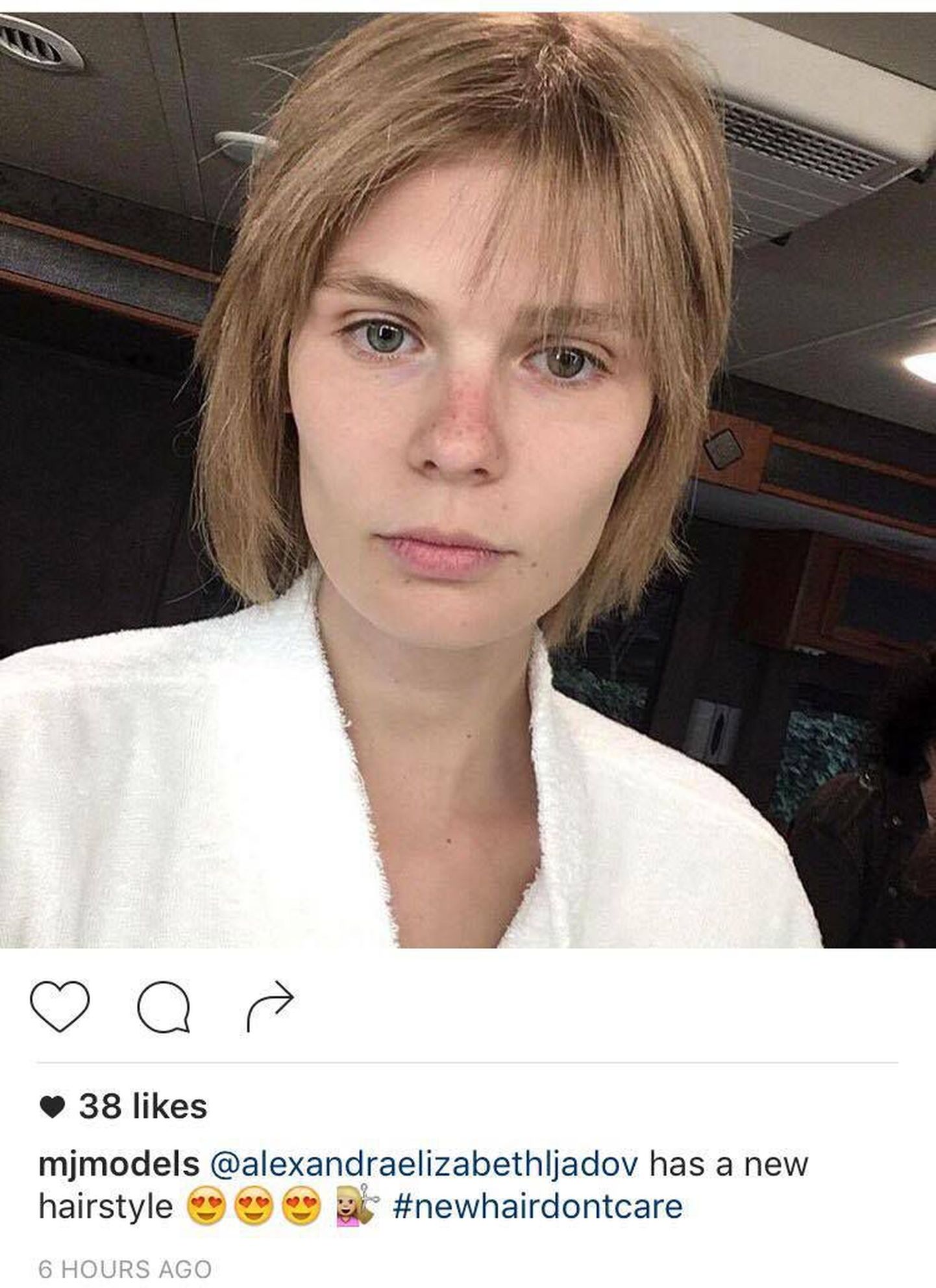 Supermodell Alexandra Ljadov trimmis on kiharaid