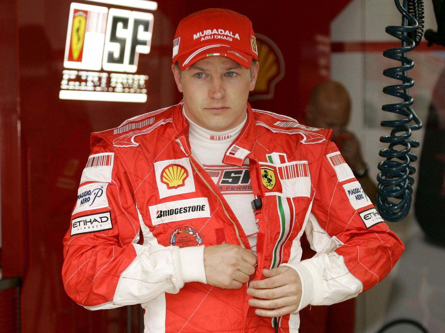 Kimi Räikkönen Ferrari tiimi vormis 2008. aastal.