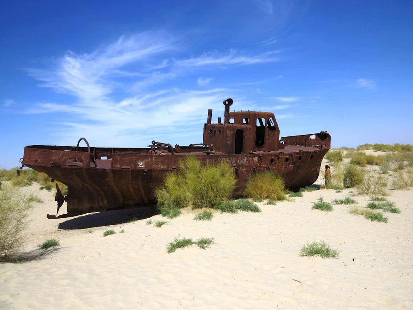 Roostetav laev tuletab möödujatele meelde inimlikku rumalust, mis sai Araali merele saatuslikuks.