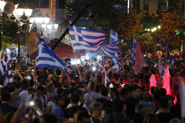 Syntagma väljakul juba pidutsevad vastuhääletajad. Foto: Scanpix