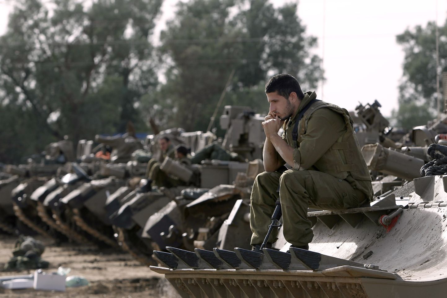 Iisraeli sõdurid Gaza sektori piiril.