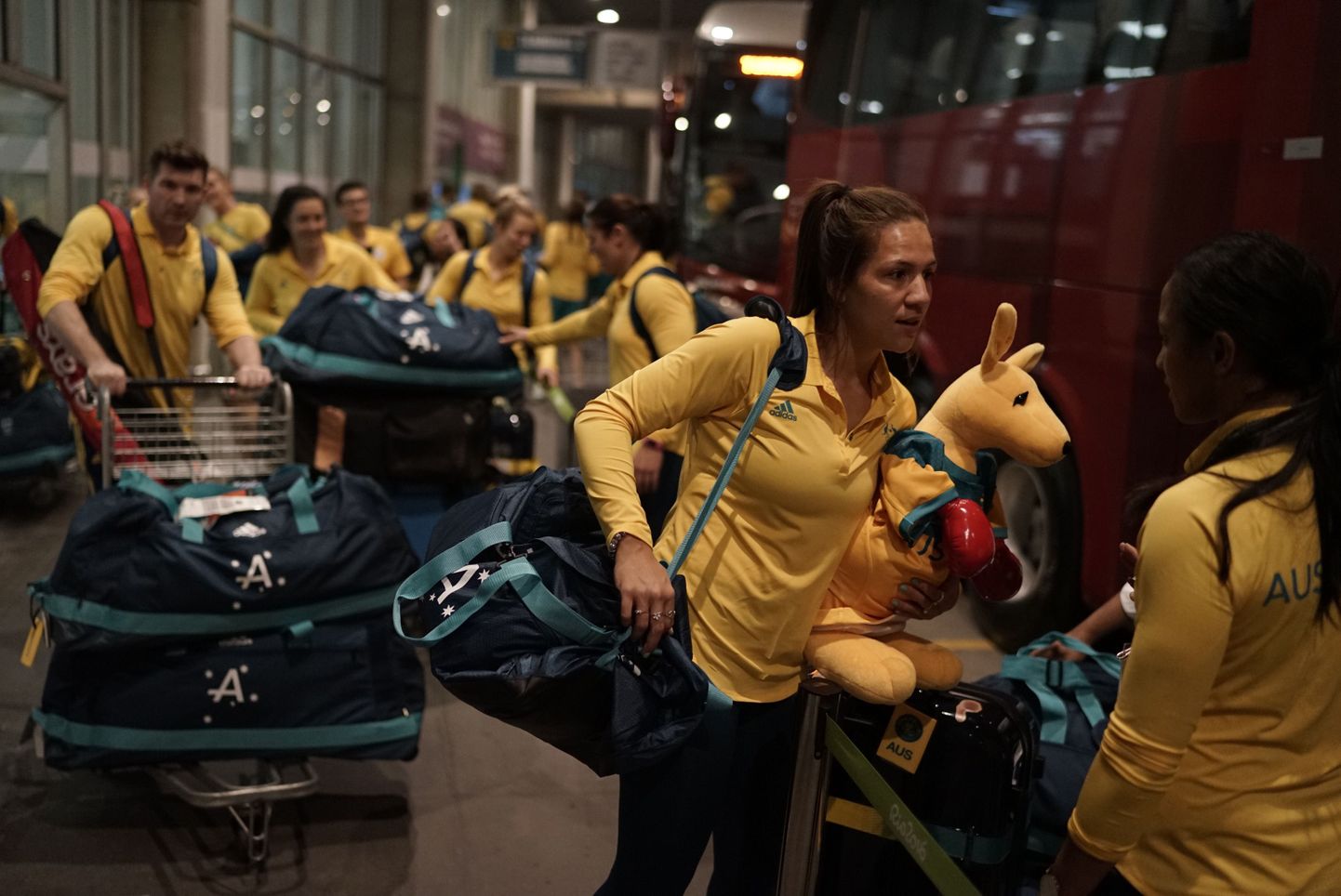Austraalia sportlased Riosse saabumas.
