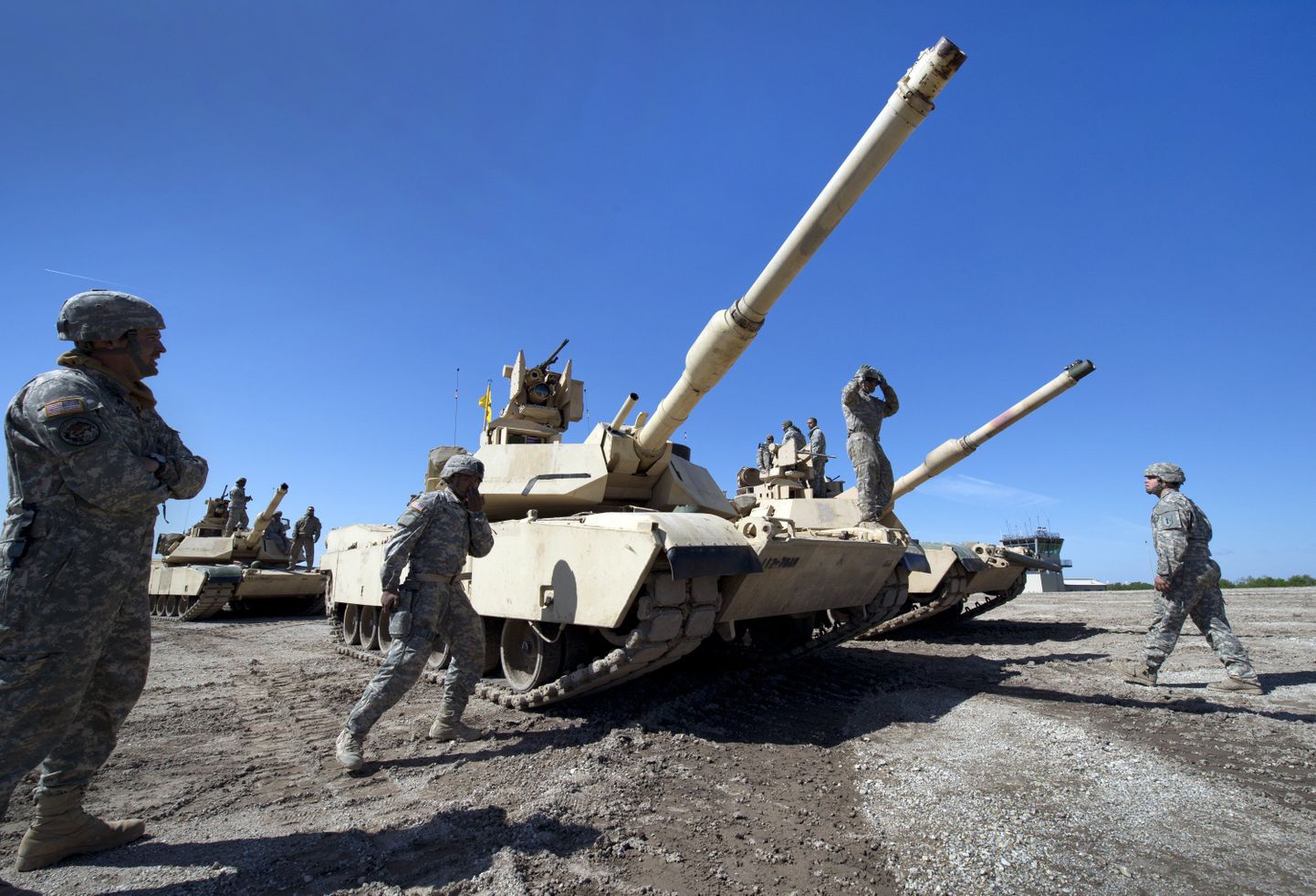 USA Abrams tank, mis peaks ka Baltimaadesse jõudma.