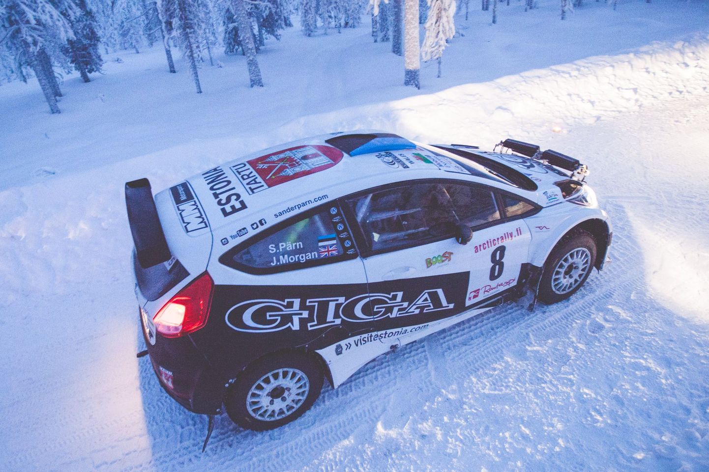 Sander Pärn ja James Morgan Arctic Lapland Rally 2016 testikatse.
