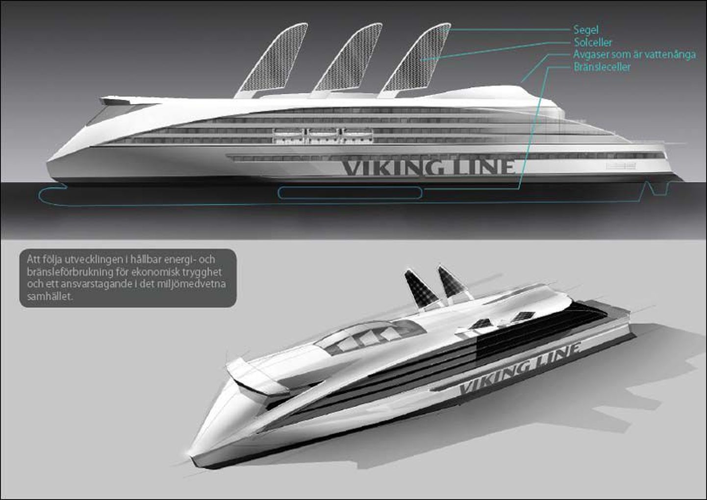 Viking Line`i tulevikuvisioon reisilaevast..