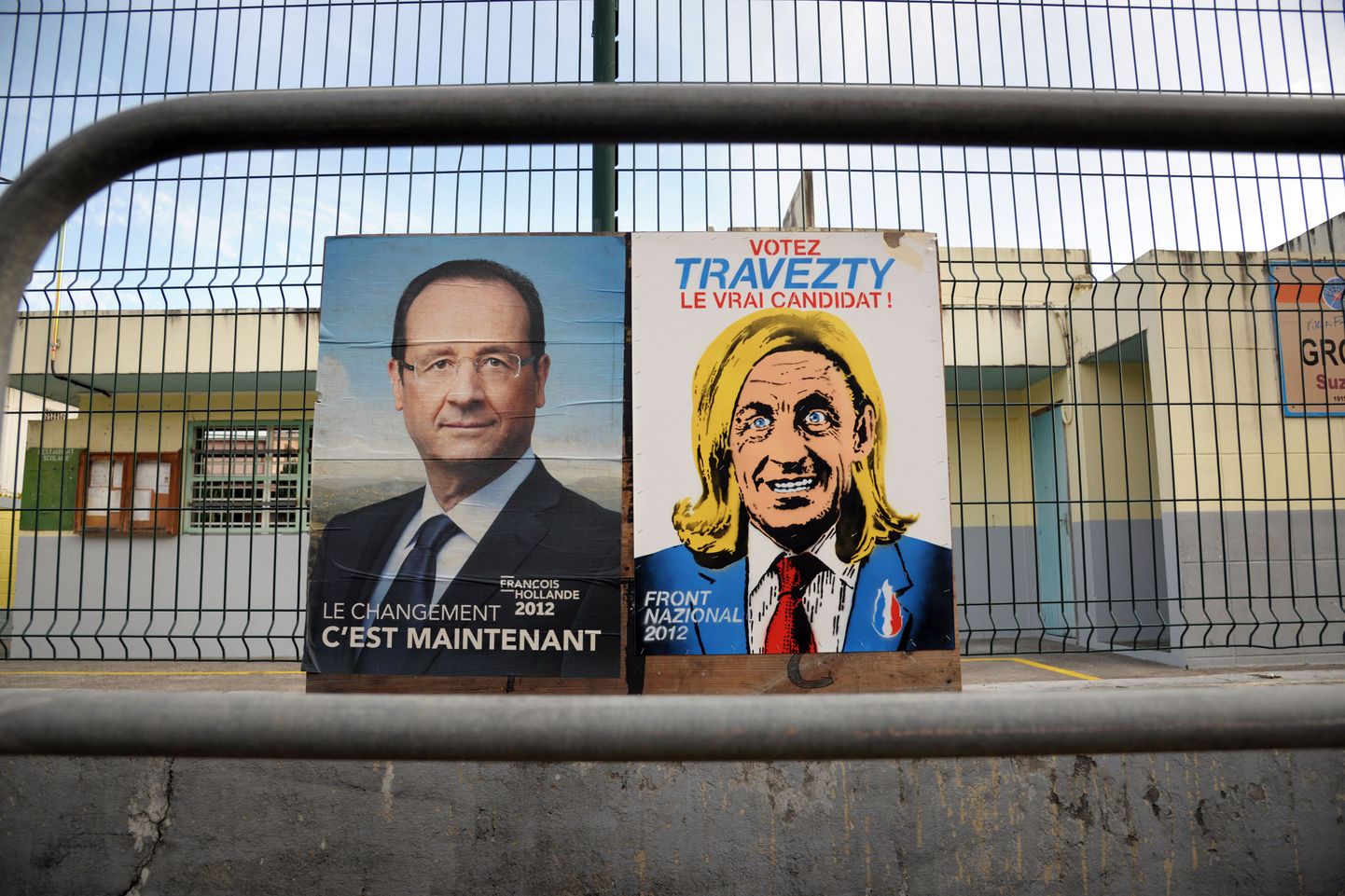 Prantsusmaa presidendikandidaate tutvustavad plakatid Kariibi meres asuval La Martinique'i saarel.