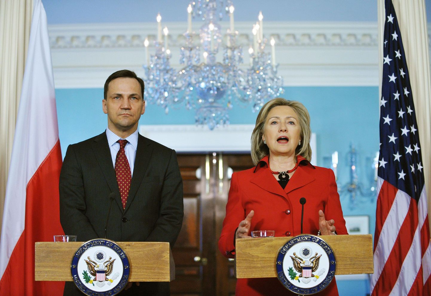 Hillary Clinton ja Radosław Sikorski.