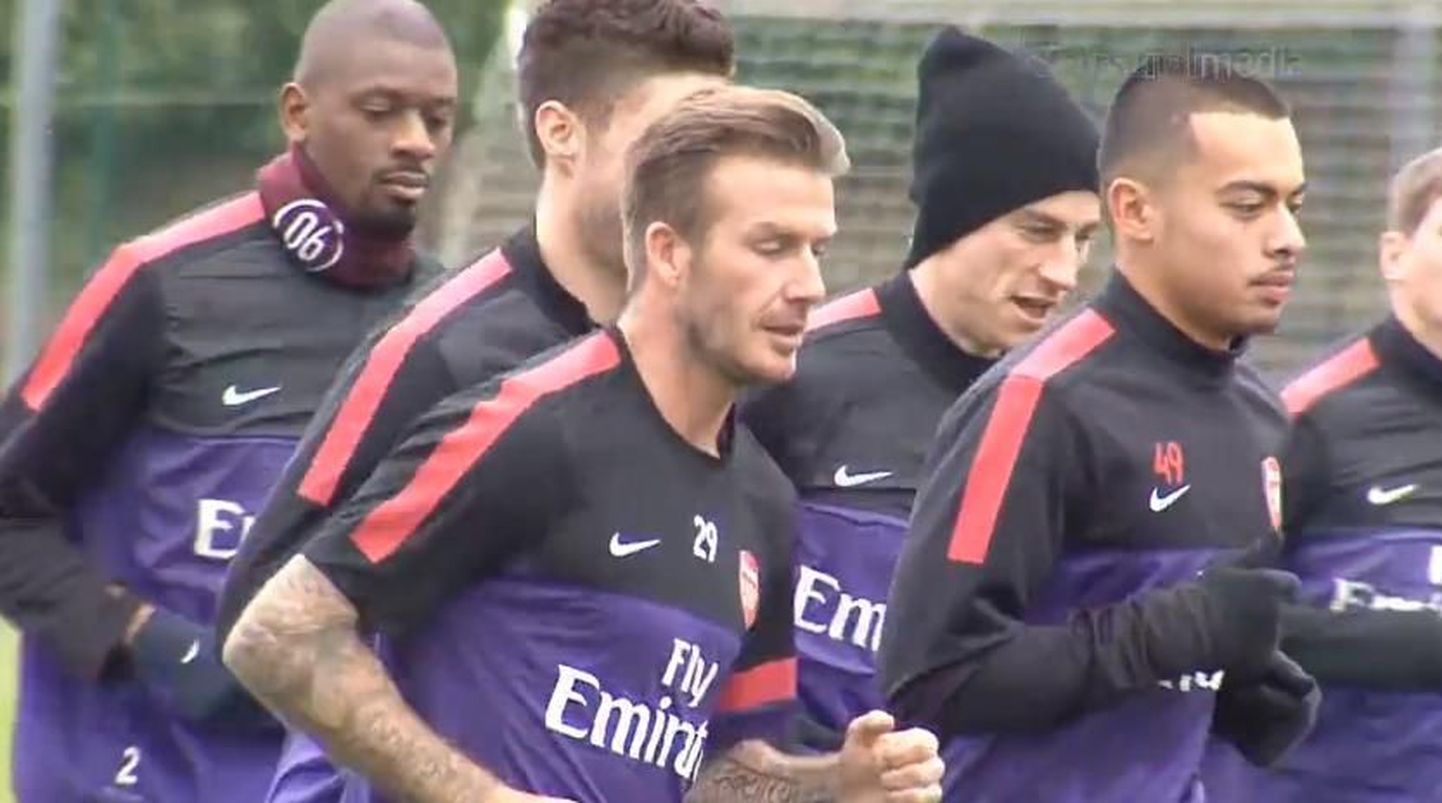 David Beckham Arsenali treeningul