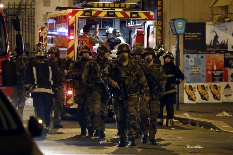 Sõdurid Pariisis vahetult pärast terrorirünnakut. Foto: Scanpix