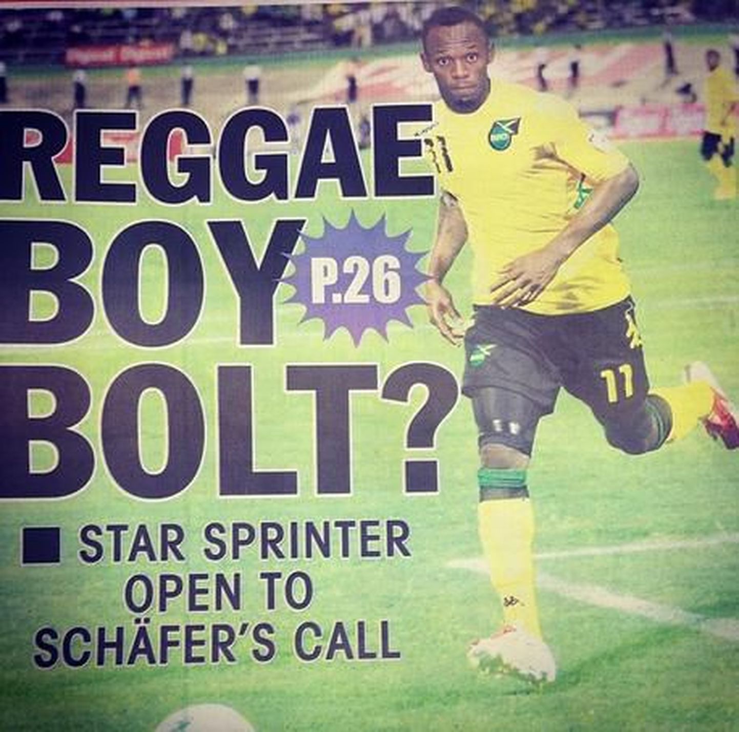 Usain Bolt Jamaica jalgpallikoondise särgis