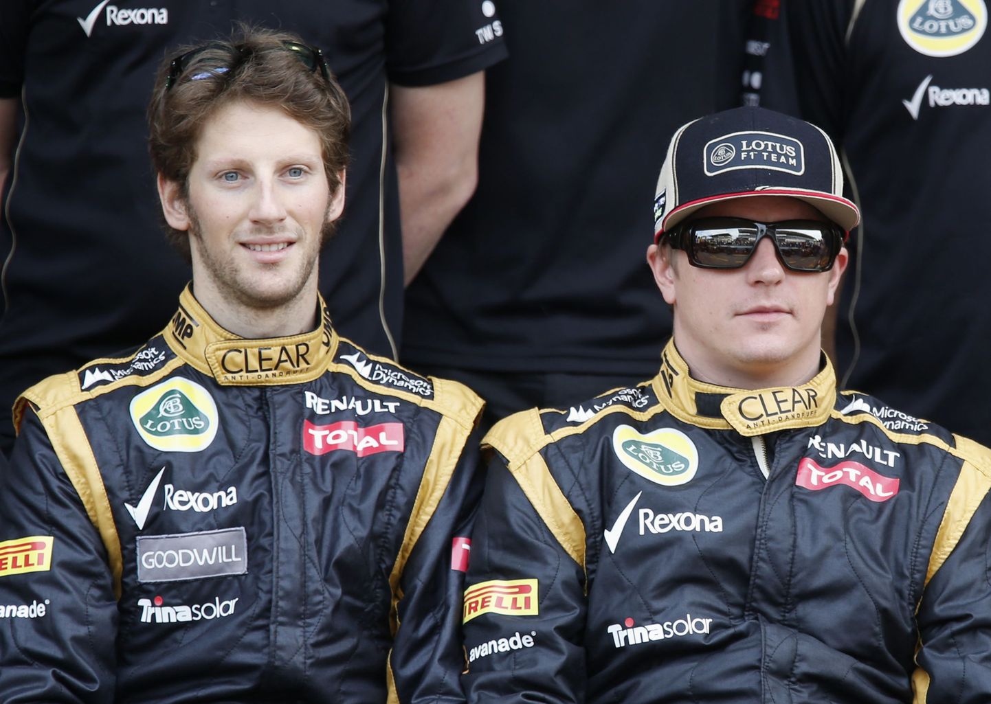 Romain Grosjean (vasakul) ja Kimi Räikkönen