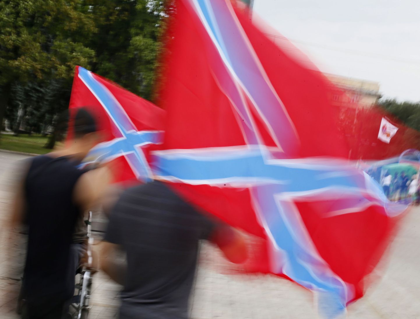 Флаги "Новороссии" в Донецке.