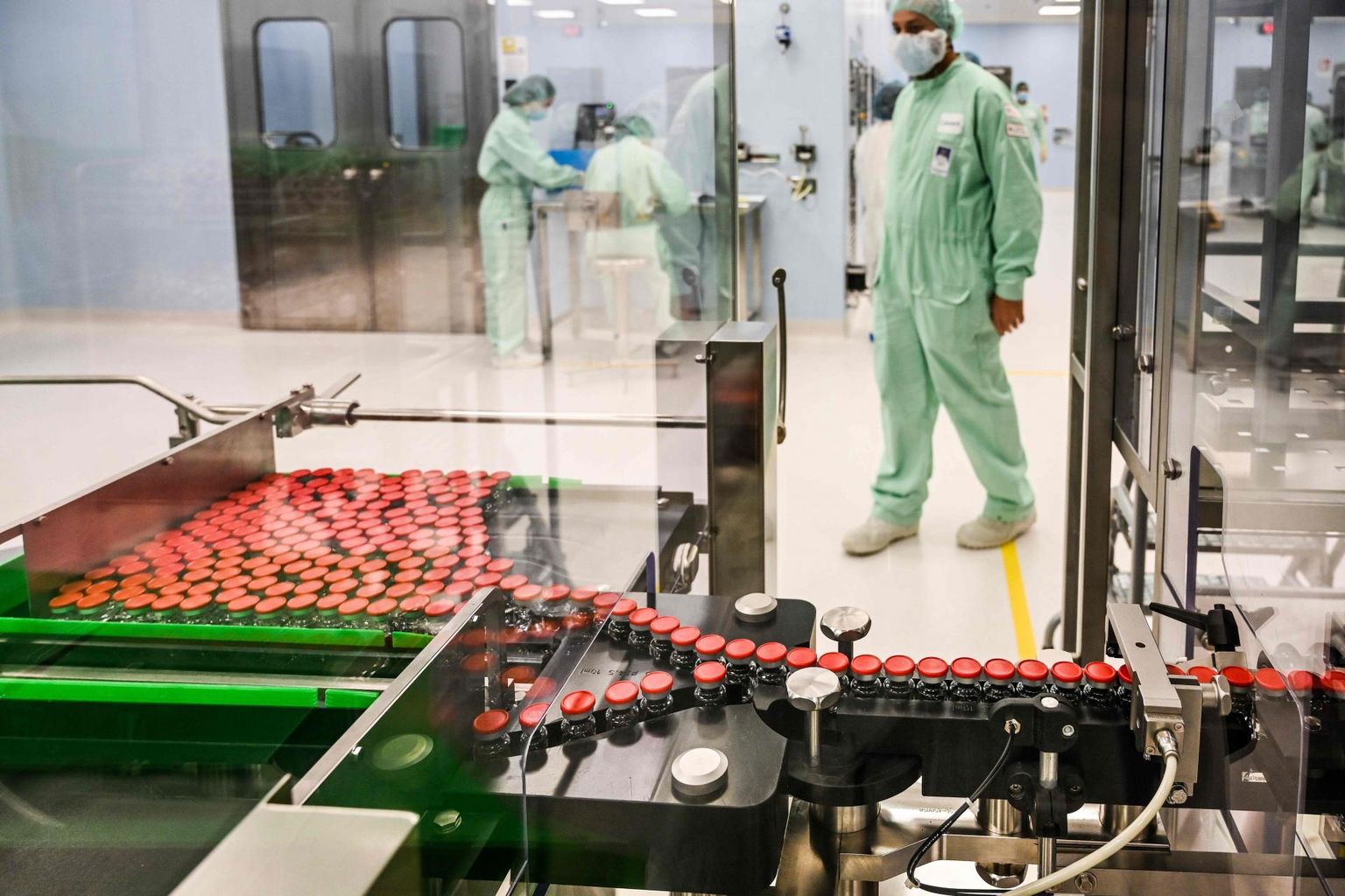AstraZeneca ja Oxfordi Ülikooli koroonavaktsiini pakendamise tehas Itaalias.