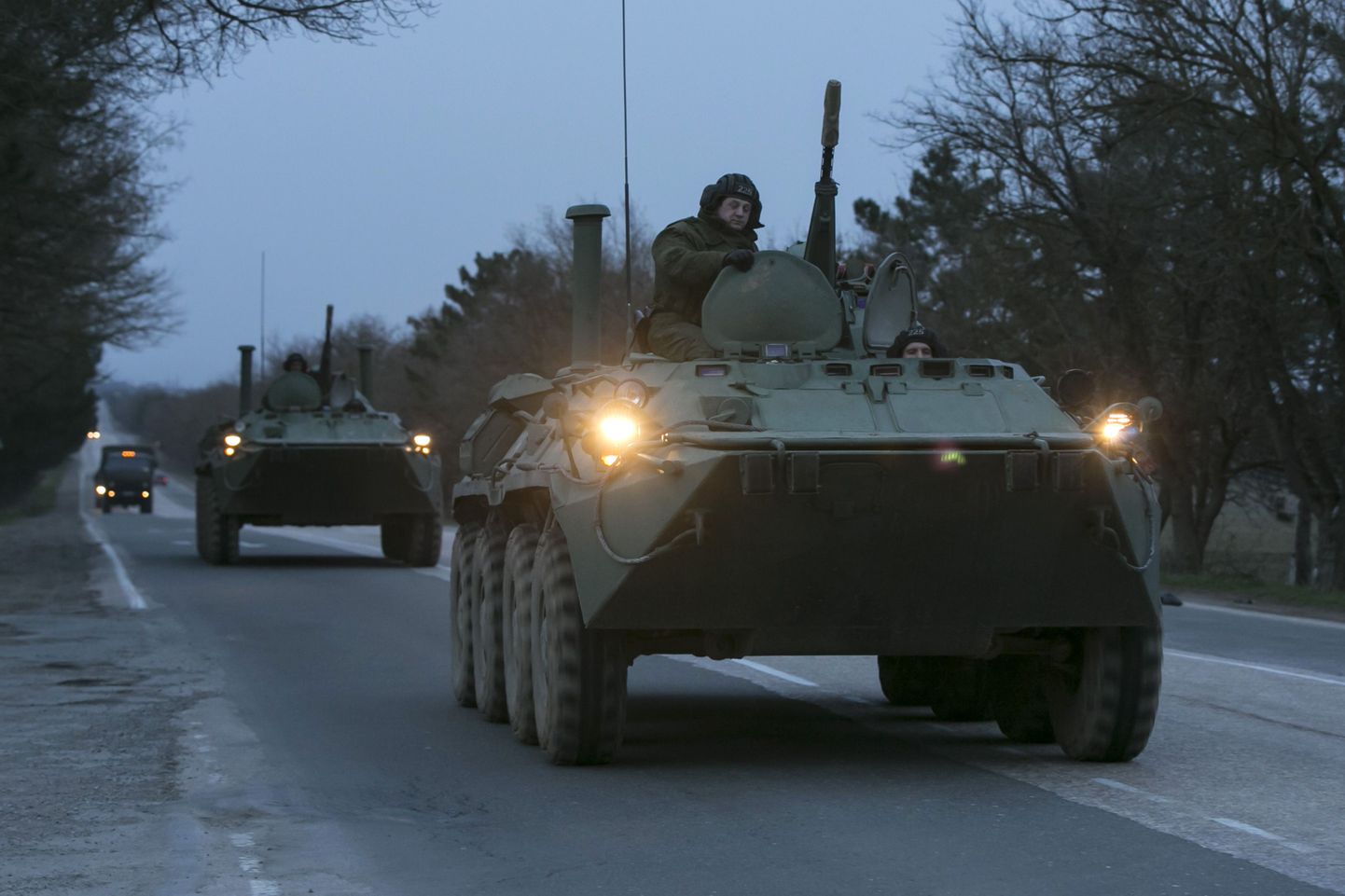 Vene sõdurid eile teel Sevastopolist Simferopolisse.