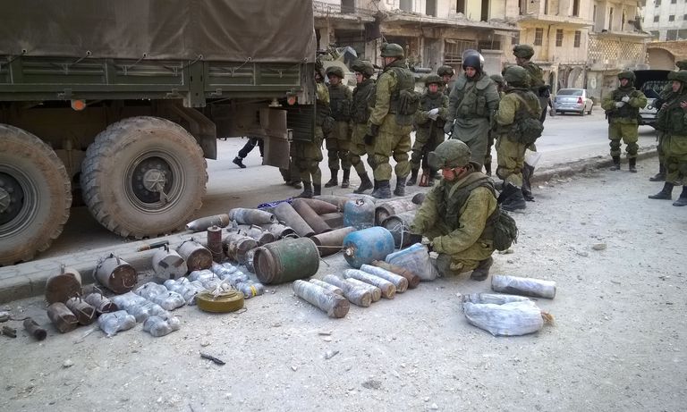 Vene sõdurid Aleppos. / Scanpix