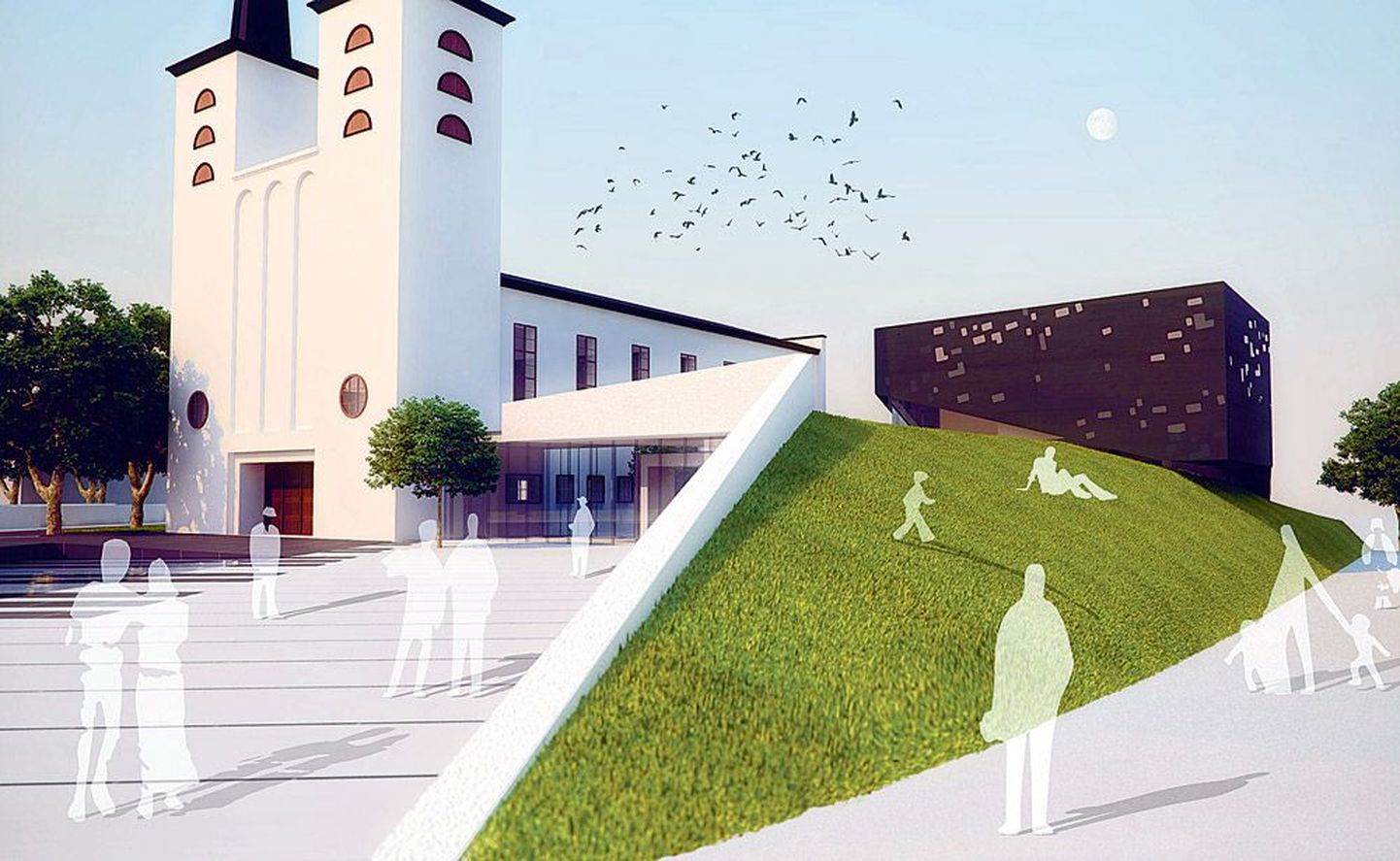 «Tin­tin’na:buli» – 1. koht. Selle  kavandi järgi rekonstrueeritakse tulevikus Pauluse kirik Arvo Pärdi nimeliseks kontserdimajaks.