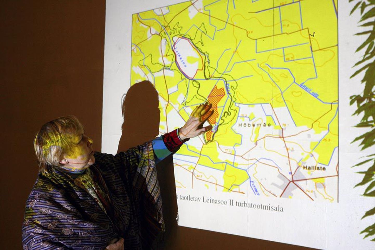 Turbateadlane Mall Orru näitas kaardil kavandatavat kaevandusala, mis on tema sõnutsi madalsoo, kus ei kasva marju ega elutse linde ja loomi.