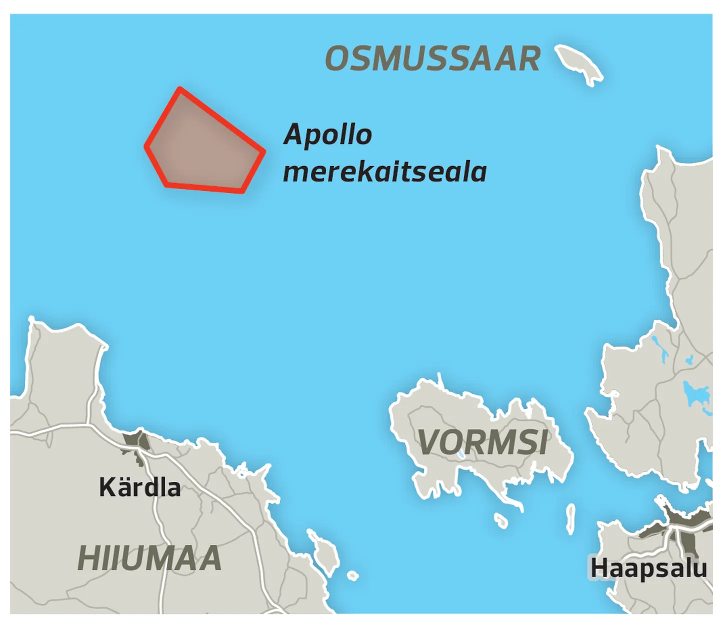 Apollo merekaitseala Hiiumaa lähedal.