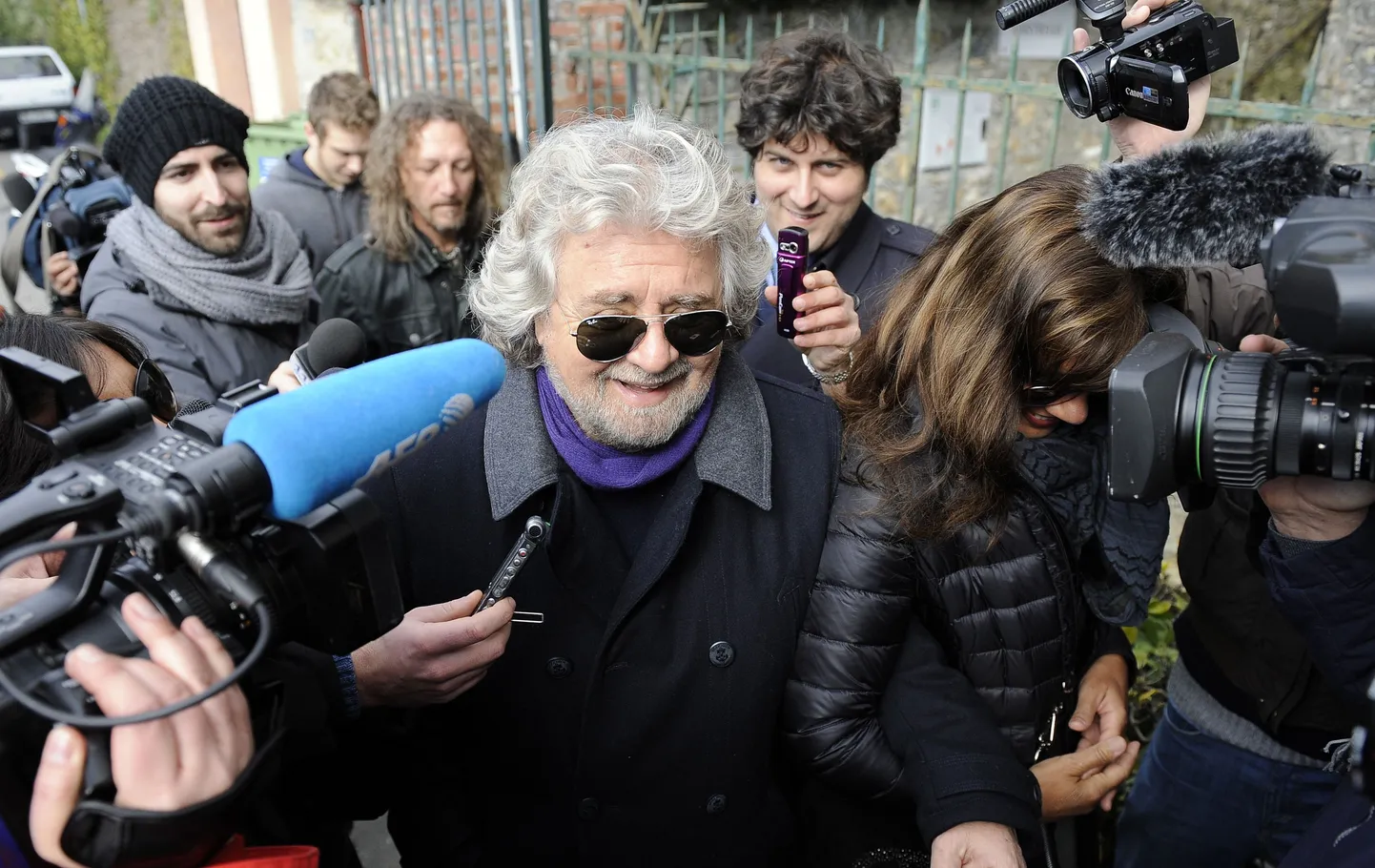 Viie Tähe Liikumise liider Beppe Grillo eile kodulinnas Genovas.