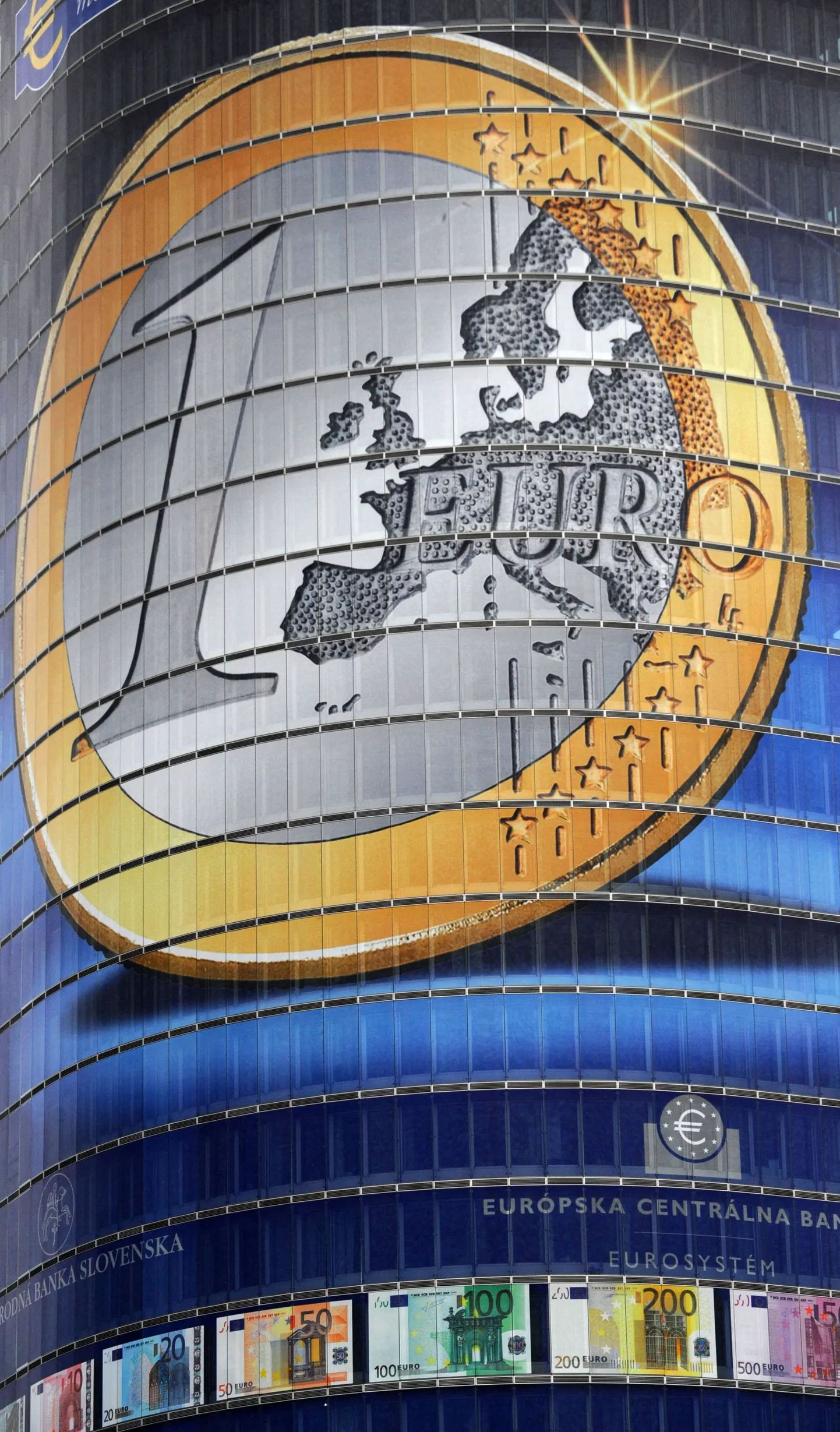 Üheeurose mündi ja paberrahade kujutis
