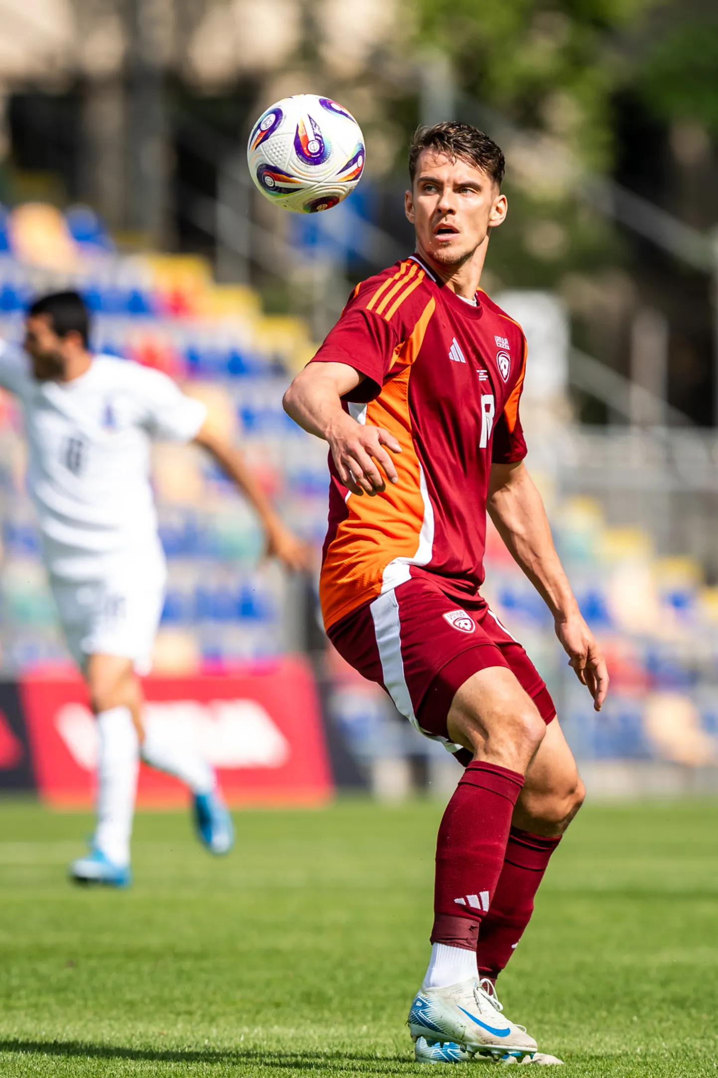Latvijas izlases futbolists Marko Regža.
