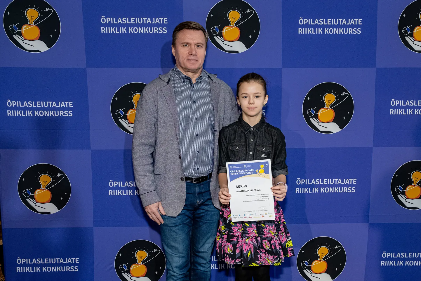 Михаил и Анастасия Дербневы на церемонии награждения.