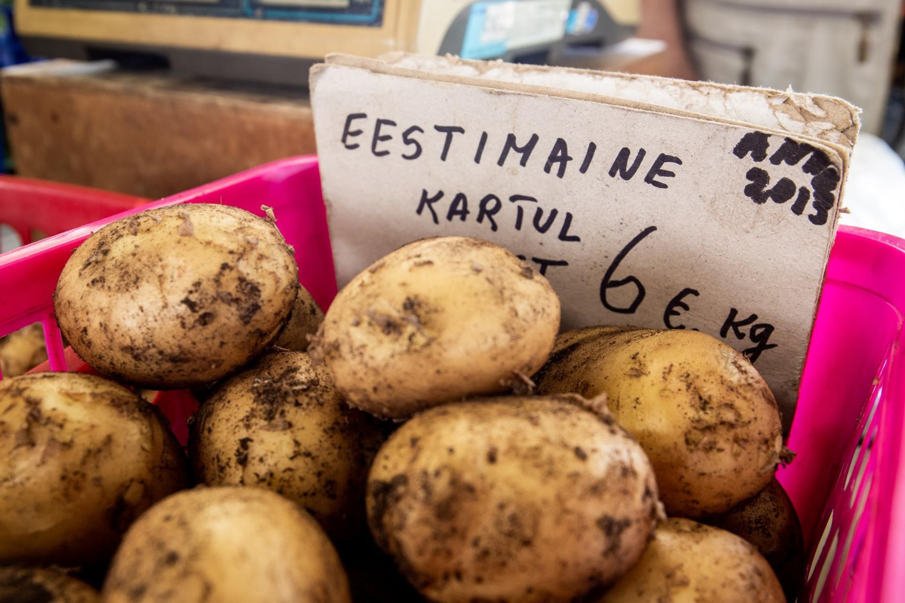 Eestimaine värske kartul Pärnu turul. Illustreeriv foto aastast 2021.