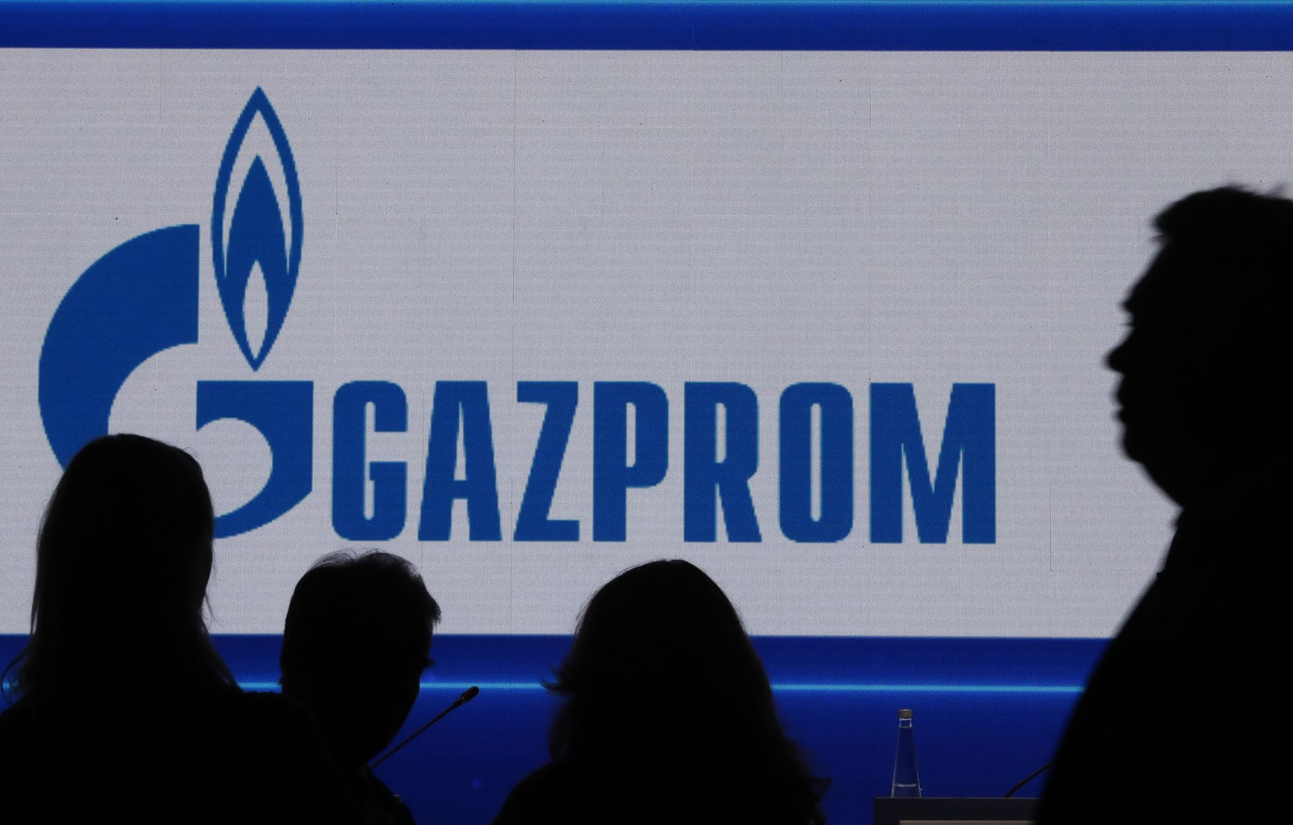 Gazpromi logo Peterburis septembris toimunud gaasifoorumil.
